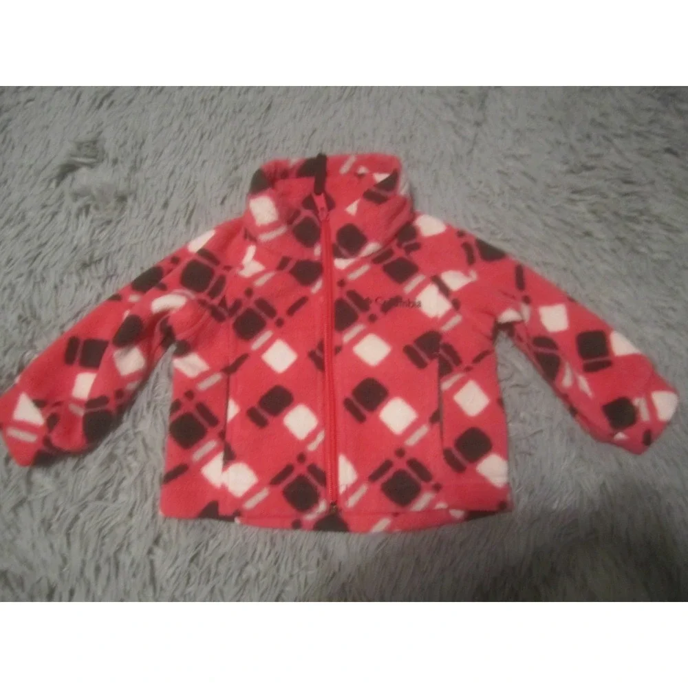 Columbia Jacket Baby 12 Mos Pink Fleece Zip UP Mock Neck Polyester